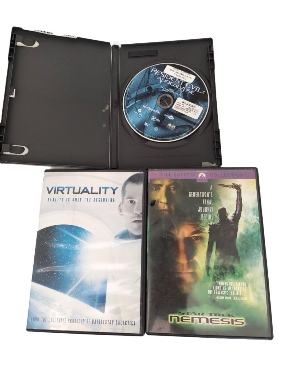 Resident Evil: Apocalypse Star Trek: Nemesis And Virtuality DVD Sci-Fi Movie Lot